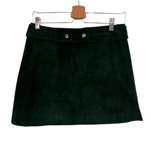 ZARA Mini Forest Green faux suede mini skirt with matching belt S…